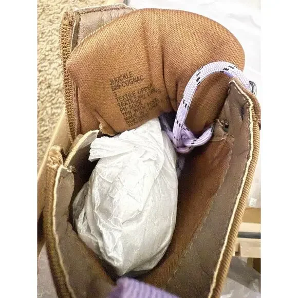 Steve Madden Kids Tan Cognac JHuckle Zipper Lace Up Girls’ Combat Boots Size 3 - Picture 9 of 10